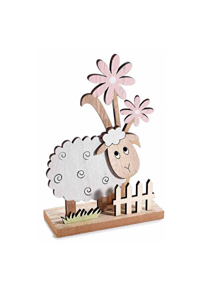 Decorer Decorațiune de Paște din lemn multicoloră, oaie, 12x5x17,5 cm