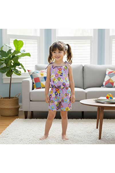 BUUFUU Καλοκαιρινό φόρεμα-ολόσωμη φόρμα για κορίτσια με ψηφιακή στάμπα και λο...