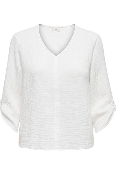 ONLY Jdy Jdytheis Women's Blouse 3/4 Sleeve Half Button down