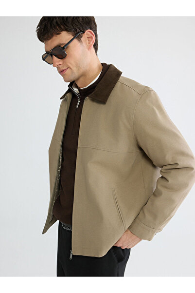 LC Waikiki Vizyon New Season Comfortable Fit Velvet Collar Men's Coat
