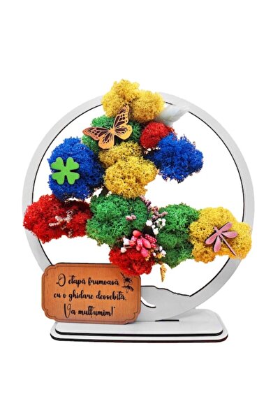 OEM Pictură decorativă - Bonsai cu licheni stabilizați și accente decorative