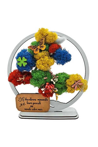 OEM Pictură decorativă - Bonsai cu licheni stabilizați și accente decorative