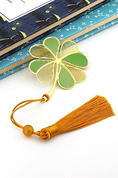 Solfera Four-Leaf Clover Bookmark Metal Bookmark Book Mark with Chain Ay110