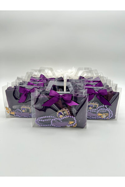 LenaToptan 10 Pieces of Bag-Looking Box Inside a Box Gift Set with Flamel Cov...