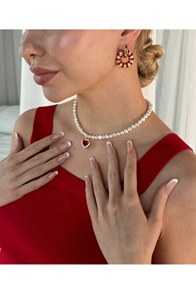 Hazeran accessories Sertifikalı Gerçek Doğal İnci Kadın Kolye Çelik Klips Kır...