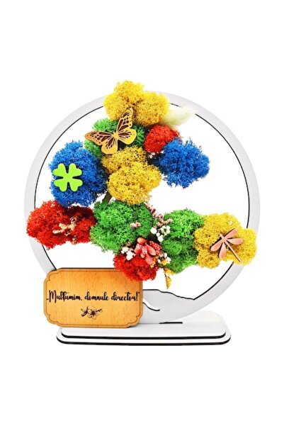 OEM Decorative Painting - Bonsai with Stabilized Lichens and Decorative Accents