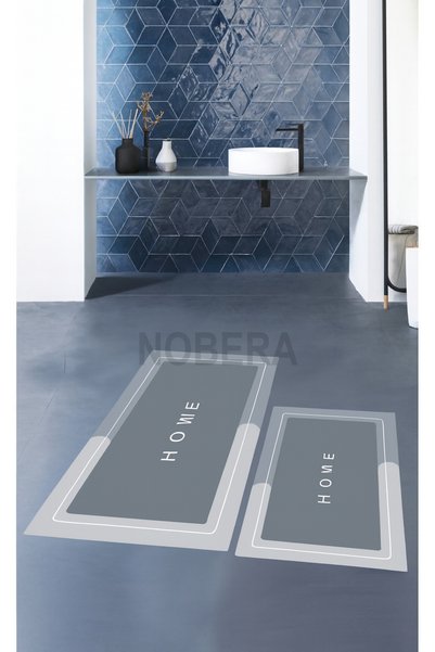Nobera Set of 2 Ultra Absorbent Non-Slip Bath Mats – 40X60 cm & 50X70 cm