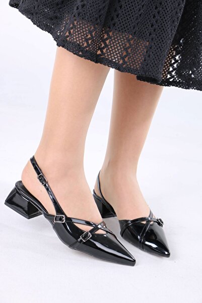 sefayol Murl Black Patent Leather Women's Heeled Shoes