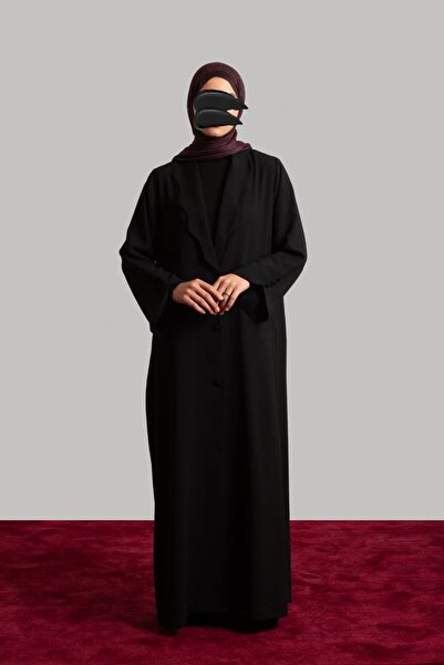 Emare Παλτό με κουμπιά και γιακά με πέρλες - Μαύρο