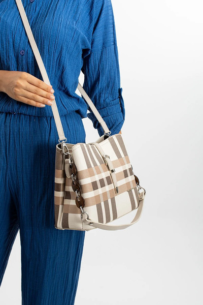 Just Polo Women's New Season Plaid Hand and Shoulder Bag Suitable for Daily C...