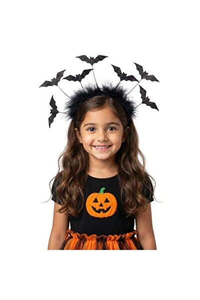 PETIT-ATELlER Petit Atelier Black Gothic Bat Headband Feather Tiara Halloween...