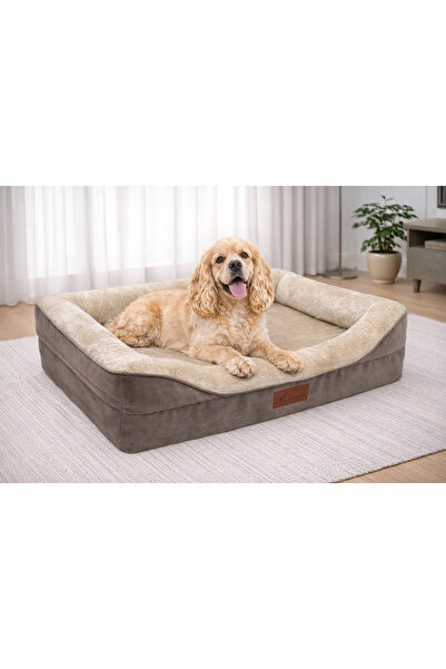 Bolster Üst Kalite Köpek Yatağı 6,5 Ve 10 Cm Süngerli Kılıflı Sıvı Geçirmez Alezli 2 Fermuarlı