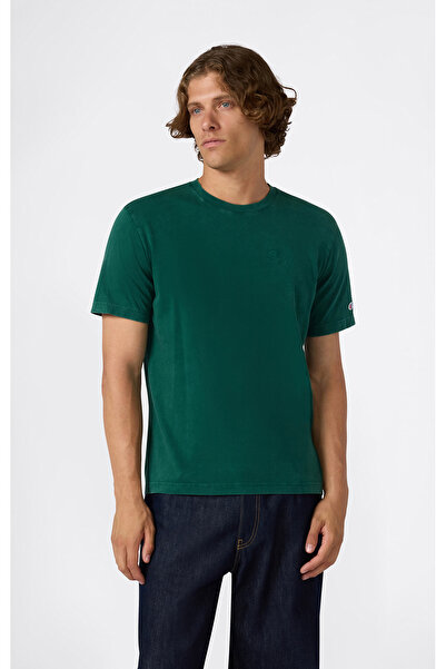 Champion Icons Wash Short-Sleeve Tee Yeşil Erkek Tişört - 221575-GS584