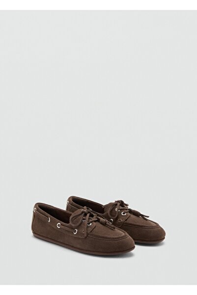 MANGO Woman Bağcıklı tekne ayakkabısı