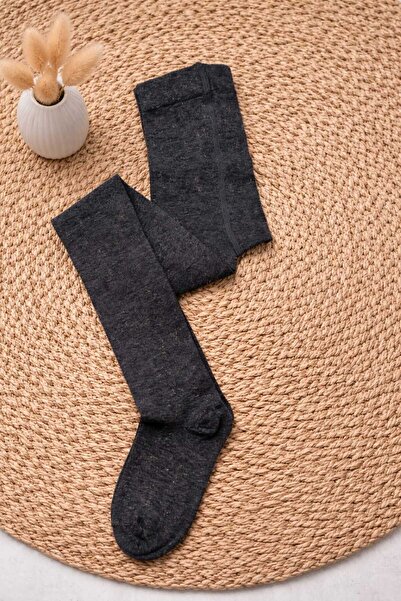 Moonrise Socks Girl's Glittery Dark Gray Seamless Tights 1 Piece
