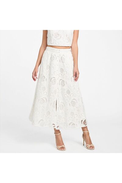 Guess Long broderie anglaise skirt
