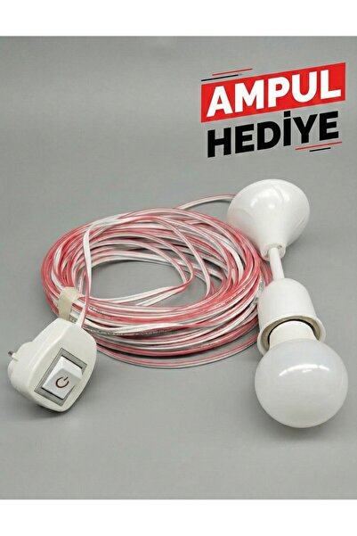 inwatt Tak Çalıştır 50 Metre Anahtarlı Fişli Duy Seti Uzatma Kablolu Seyyar A...