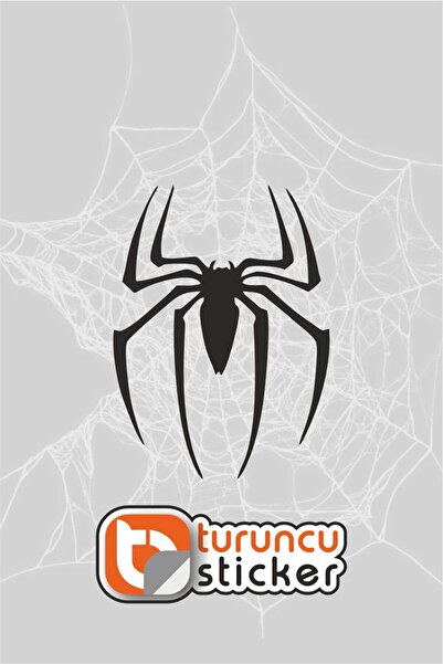 Turuncu Sticker Spider Örümcek Sticker Etiket 11x15 cm – Araç – Motor – Lapto...