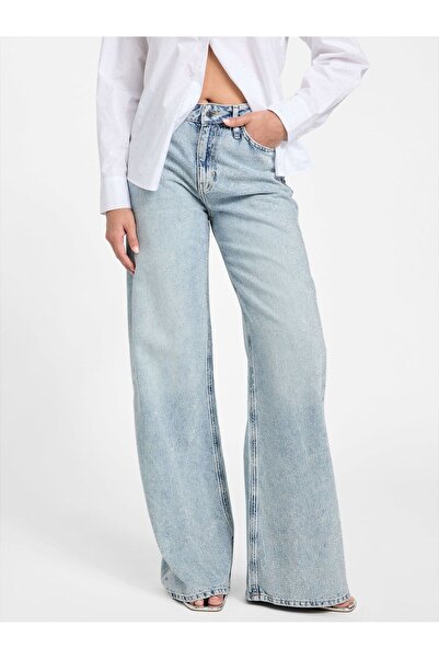 Guess بنطلون جينز قصة ساق واسعة من بيلفلاور