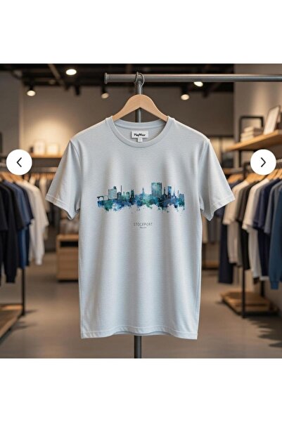 playwear Μπλουζάκι Loose Fit Unisex Stockport England Skyline Design με στάμπα