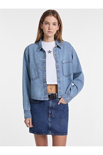 Guess Cropped Denim Shirt