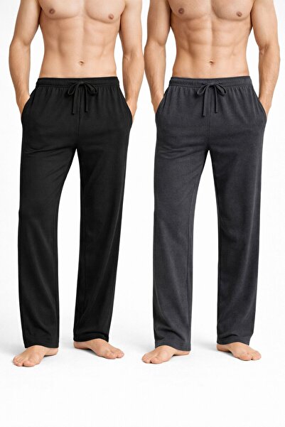 ZAGE GİYİM ZAGE 2'Lİ ERKEK %100 PAMUK CEPLİ ERKEK PİJAMA ALTI