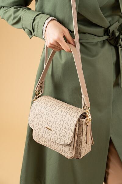 Just Polo مجموعة حقيبة كتف وحقيبة كروس للنساء بحزامين و3 أقسام 02185-mh