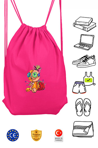 Büyülü Bebek Unisex Pembe İpli Spor Sırt Çantası