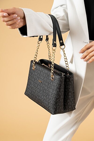 Just Polo Luxury Design Original Women's Black Hand and Shoulder Bag Width 25...