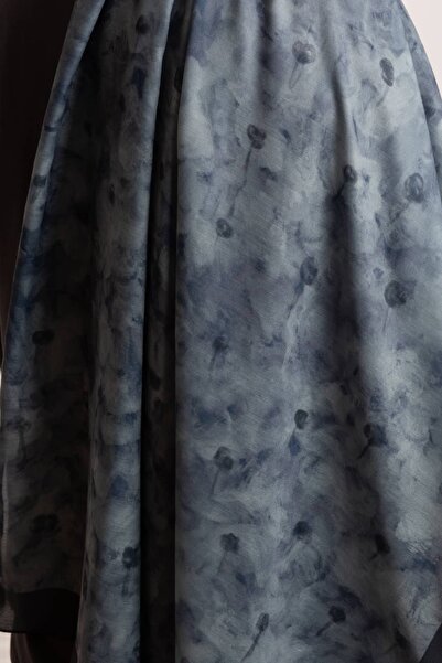 Lemaye Uzak Bahçe Desenli Soft Şal - Mavi