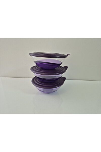 Tupperware Damla 3-Piece Bowl Storage and Serving Container; 600ml×3