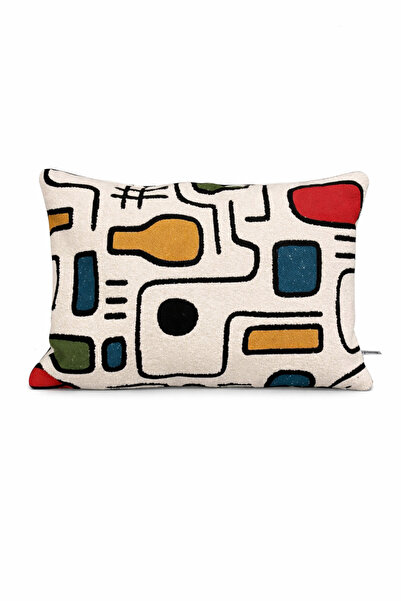 Typoniq Abstract Jacquard Woven Throw Pillow Cover (35X50 cm)