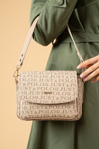 Just Polo مجموعة حقيبة كتف وحقيبة كروس للنساء بحزامين و3 أقسام 02185-mh
