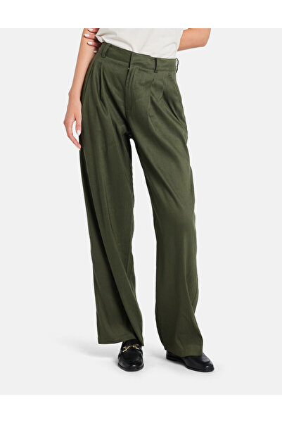 Guess بنطال جيما كتان واسع الساقين