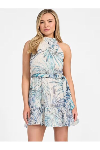 Guess Fit-and-flare chiffon mini dress