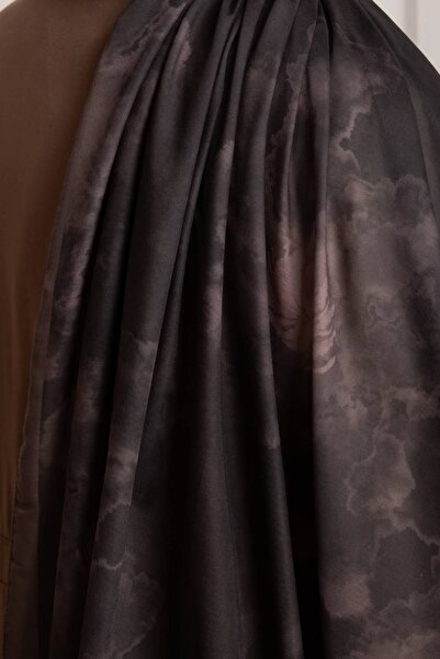 Lemaye Puslu Bahçe Desenli Soft Şal - Antrasit