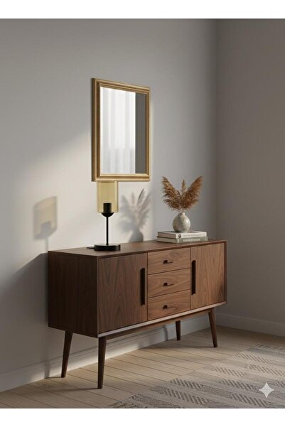 BİAVİZE Honey Color Glass Headed Chrome Lamp Shade