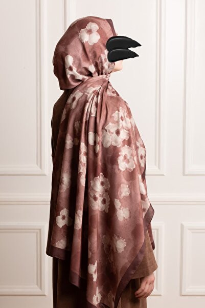 Lemaye Güz Serenadı Desenli Soft Şal - Gül Kahvesi