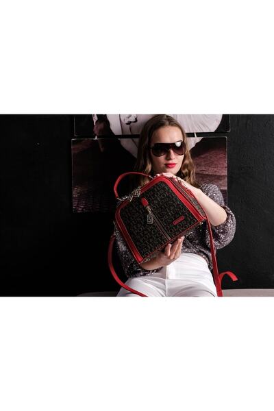 Just Polo حقيبة كتف نسائية من الجلد النباتي الفاخر متعددة الأقسام 02057