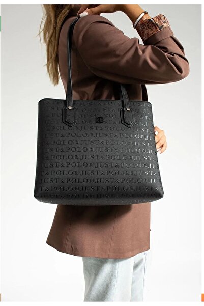 Just Polo Women's Embossed Printed Large Size Handbag 4028
