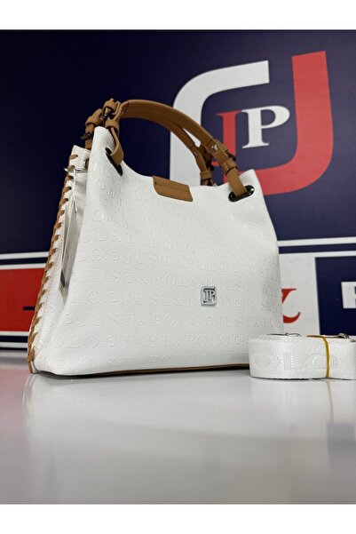 Just Polo حقيبة يد وكتف نسائية أصلية بنمط منقوش ومغناطيس للإغلاق MH4031MH