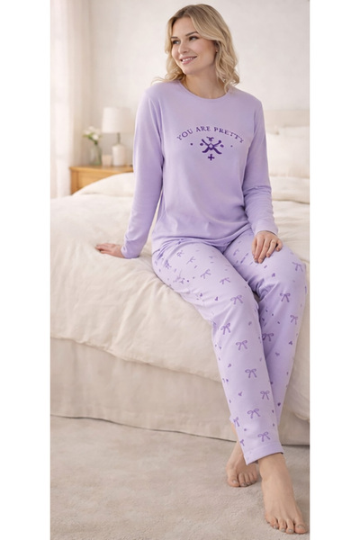 Lana Kadın Mor Pijama Takımı – Yumuşak Dokulu Rahat Ev Giyimi