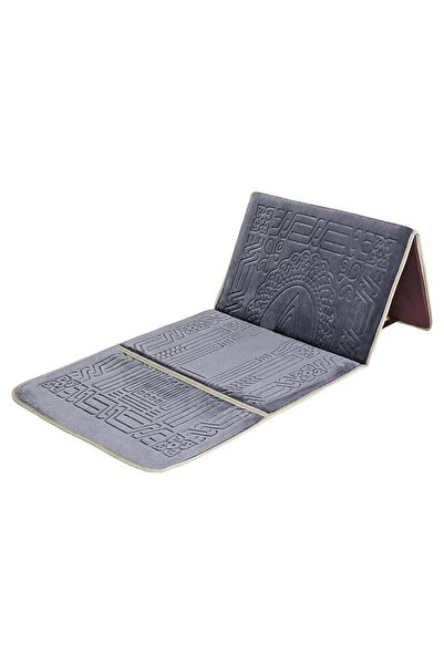 smart home سجادة صلاة قابلة للطي مع مسند ظهر (لون رمادي)