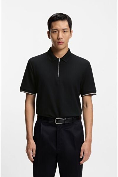 BOSS SİYAH LOGOLU ERKEK POLO T-SHIRT