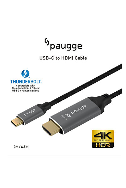 Paugge USB C to HDMI Cable - Phone, Tablet Tv Display Cable - 4K 60Hz, Hdr, H...