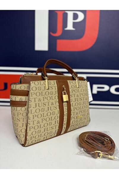 Just Polo Women's Black Tan Embossed Embossed Patterned Magnetic Snap Closure...
