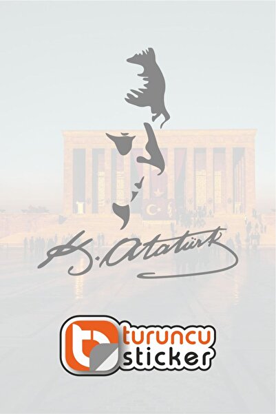 Turuncu Sticker ملصق الأديق جازي مصطفى كمال أتاتورك 20x23 سم - السيارة - المح...