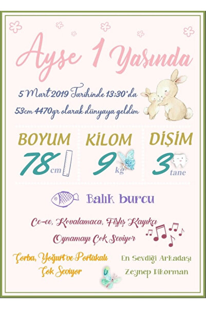 Reysa Tasarım لوحة تخطيط الأعمار بتصميم أرنب لطيف