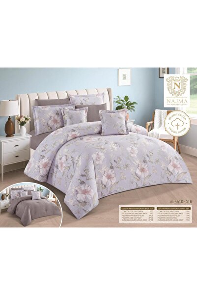 Graciana مفرش سرير نفر ونص قطن 100% 8قطع