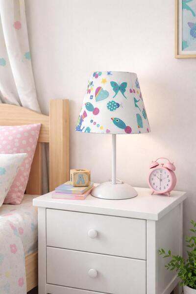 BİAVİZE Girls' Themed Chrome Lamp Shade